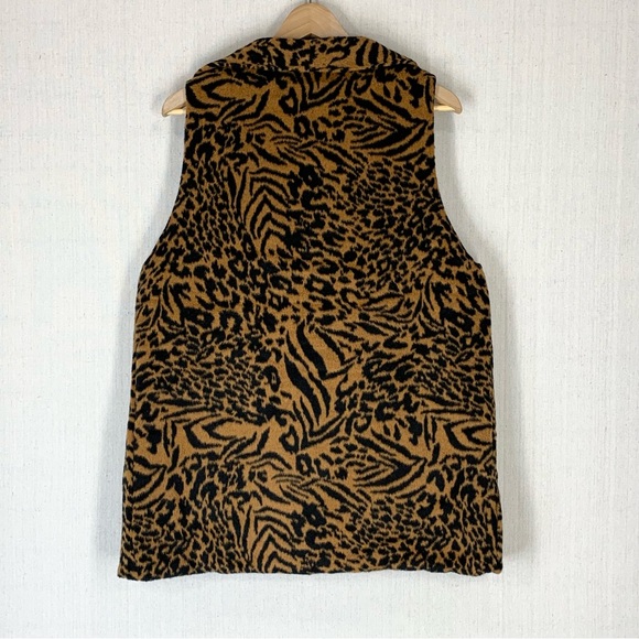 Marley Lilly~NWT~Women's Open Front Wool Blend Leopard/Animal Print Vest~Sz L/XL - Picture 5 of 11